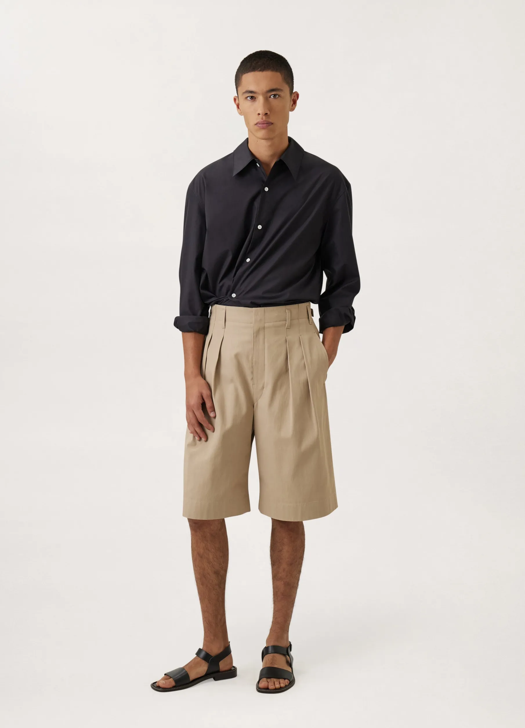 Pleated Bermuda Shorts