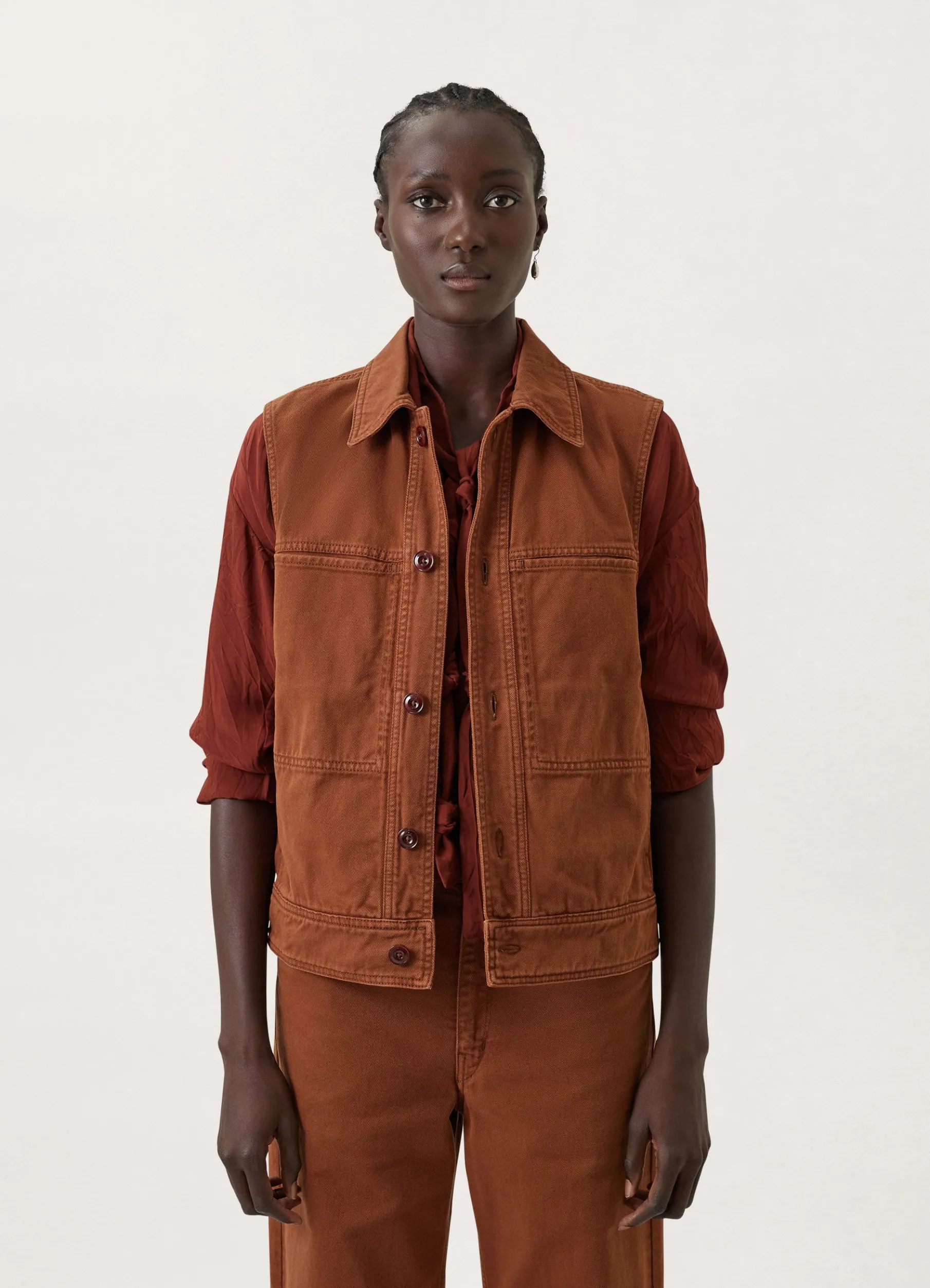 Denim Sleeveless Jacket